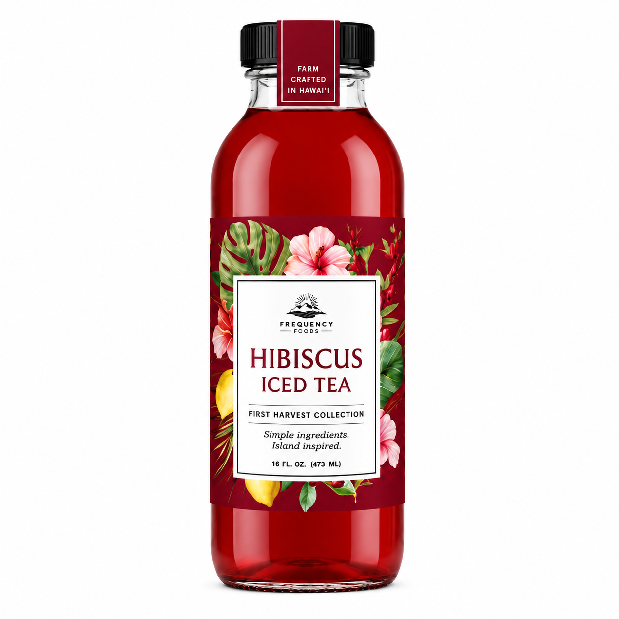 Hibiscus iced tea made with Hawaiʻi-grown hibiscus, māmaki and spearmint