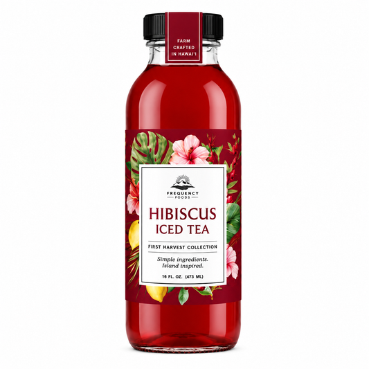 Hibiscus iced tea made with Hawaiʻi-grown hibiscus, māmaki and spearmint